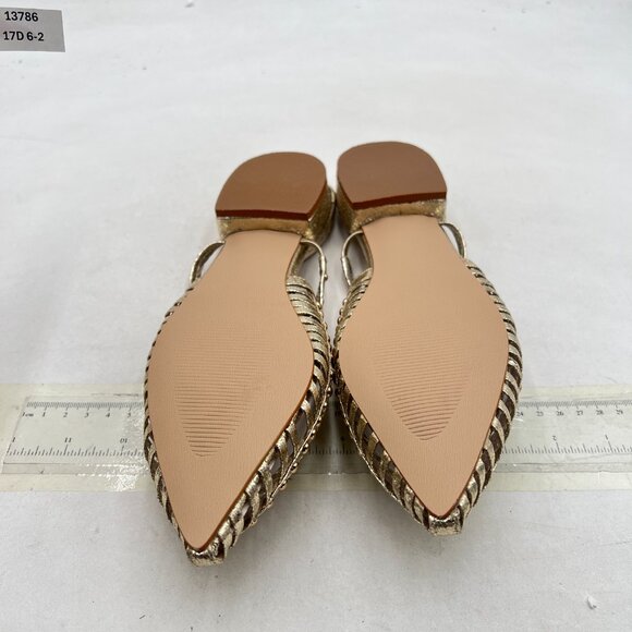 XYD Gold Caged Pointed Toe Studded Strappy Slingback Sandals Cut-out Dress Shoes - Picture 7 of 8